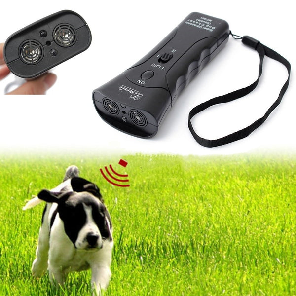 Ultrasonic Dog Repeller Stop Barking Training Device for Joggers Walkers Stop Aggressive Animal Attacks with LED Flashlight